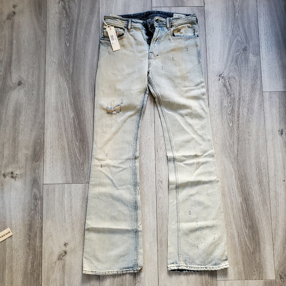 Men's Diesel Zathan Jeans W26 L32 Vintage Light Blue NWT